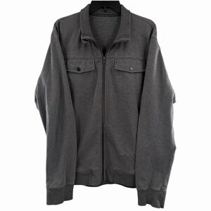 Lululemon Mens Commission Travel Jacket Mockneck Pockets Full Zip Gray Sz XL